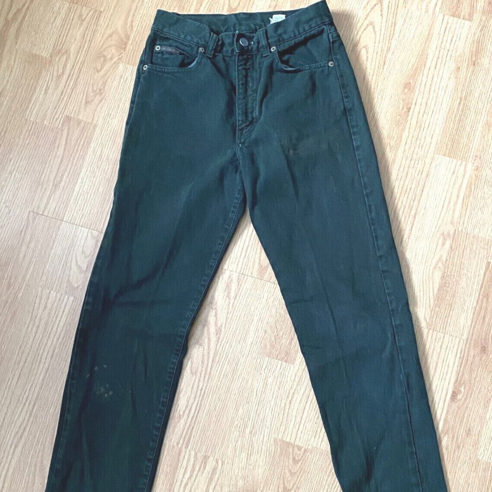 Calvin Klein Jeans Womens Hunter Green Vintage 90's Tapered Hi Waist Jeans sz 3